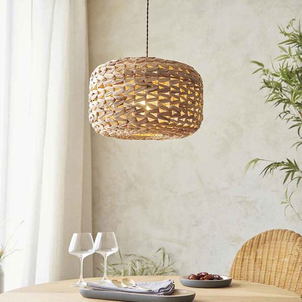 Tora Woven Ceiling Pendant Light in Natural