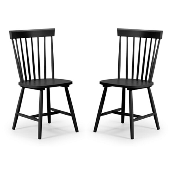 Takiko Black Lacquer Dining Chairs In Pair