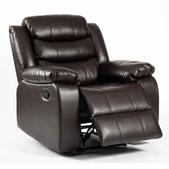 Torlix Faux Leather Recliner 1 Seater Sofa in Brown