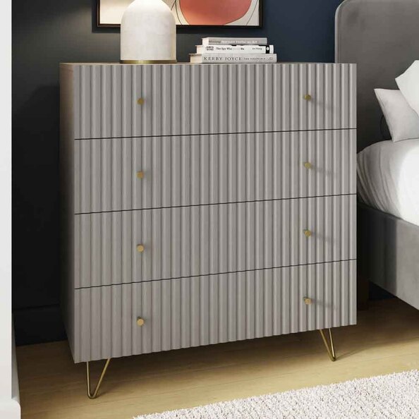 Torrington Wooden Chest of 4 Drawers in Grey