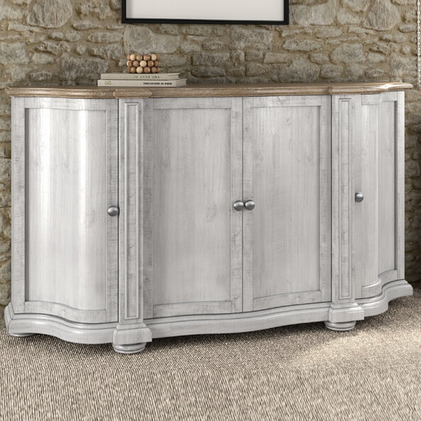 Trenton Wooden Sideboard With 4 Doors - Grey