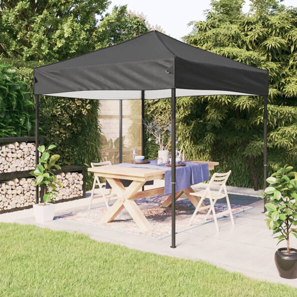 Truett Oxford Fabric 3m x 3m Folding Party Tent In Anthracite