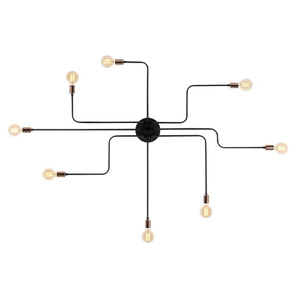 Truva Large Metal Ceiling Light in Black and Silver