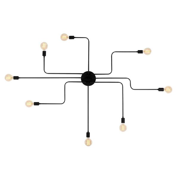 Truva Large Metal Ceiling Light in Black