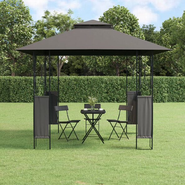 Unity Fabric Gazebo With Roof In Anthracite