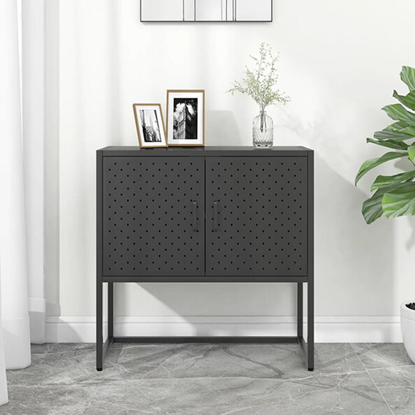 Utara Steel Storage Cabinet With 2 Doors In Anthracite