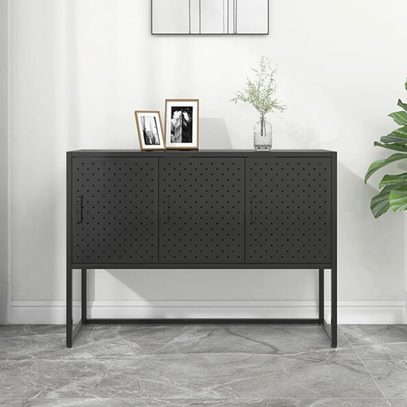 Utara Steel Storage Cabinet With 3 Doors In Black