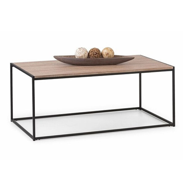 Tacita Coffee Table In Sonoma Oak And Black Metal Frame