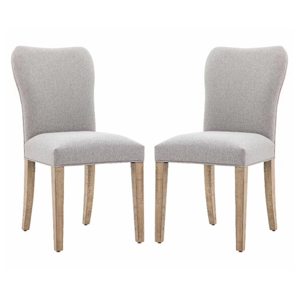 Valletta Natural Fabric Dining Chairs In Pair