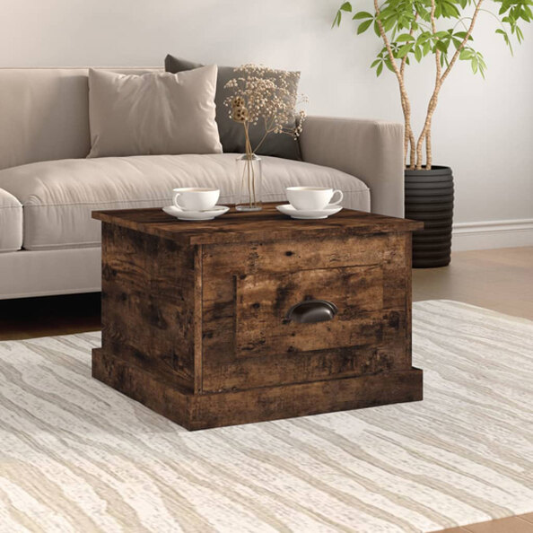 Vance Wooden Coffee Table With 1 Drawer In Smoked Oak