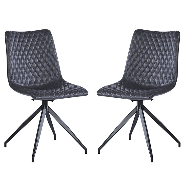 Vandale Black PU Leather Dining Chairs in Pair