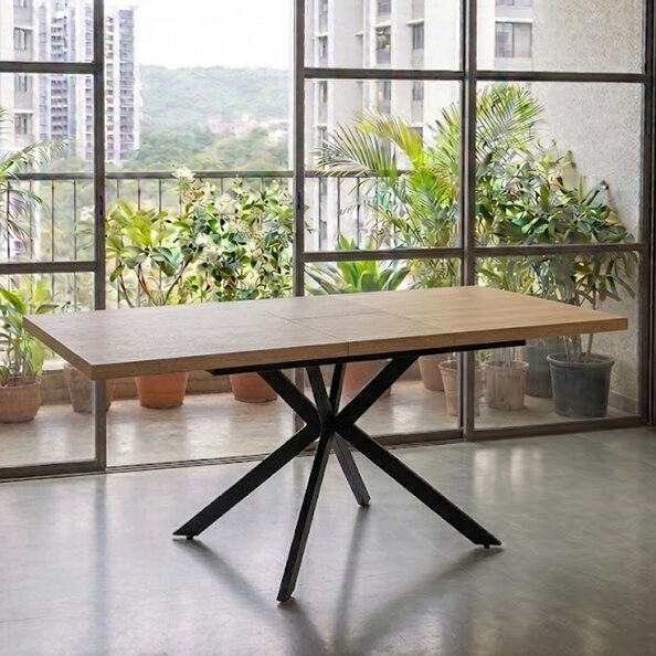 Vardo Large Rectangular Wooden Extending Dining Table in Light Oak