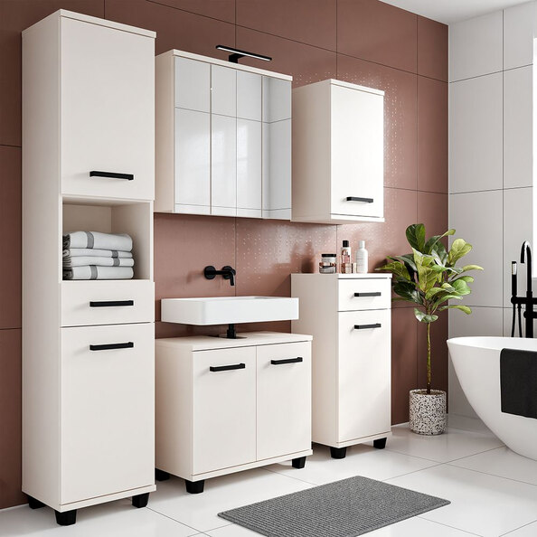 Vareon Wooden Bathroom Furniture Set in Sand