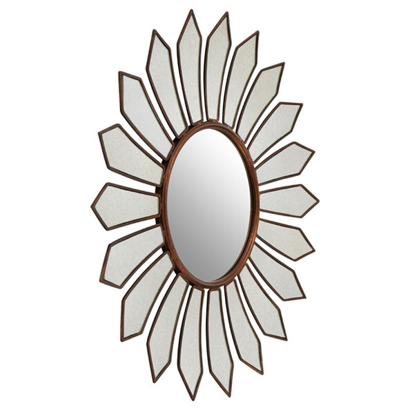 Varian Petal Wall Bedroom Mirror In Gold Metal Frame