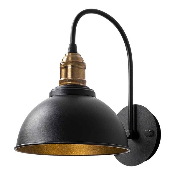 Varzan Metal Wall Light in Black and Antique