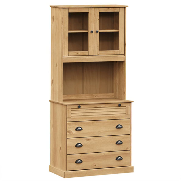 Vega Pinewood Highboard With 4 Drawers In Brown
