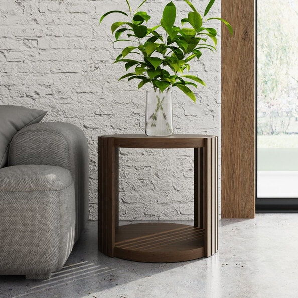 Vermont Wooden Side Table in Walnut