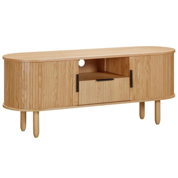 Vevey Wooden TV Stand With 2 Doors 1 Drawer In Oak