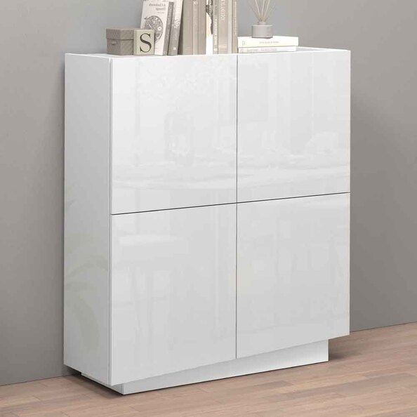 Vigo High Gloss Highboard With 4 Doors In White