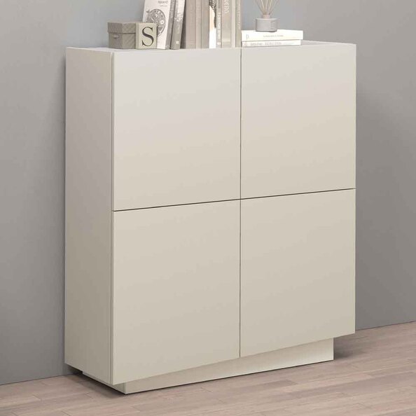 Vigo Wooden Highboard With 4 Doors In Cashmere