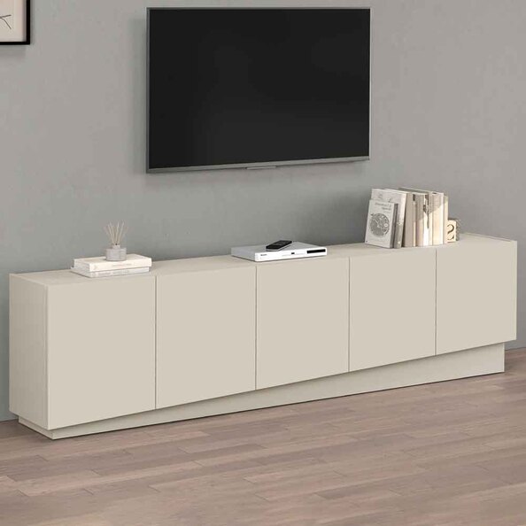 Vigo Wooden TV Stand With 5 Doors In Cashmere