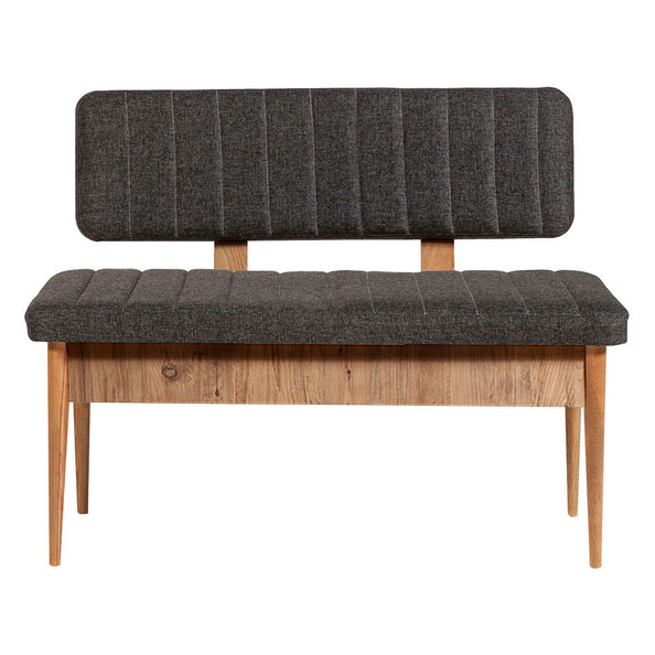 Vina Fabric Dining Bench with Atlantic Pine Wooden Frame in Anthracite