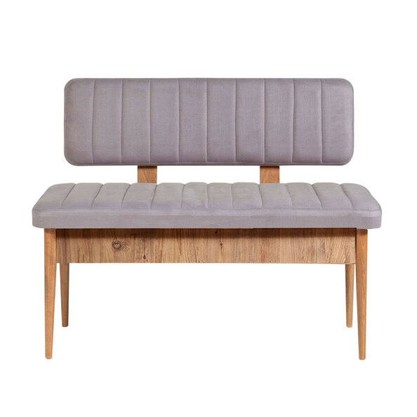 Vina Velvet Dining Bench with Atlantic Pine Wooden Frame in Soho