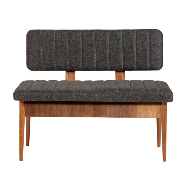 Vina Fabric Dining Bench with Walnut Wooden Frame in Anthracite