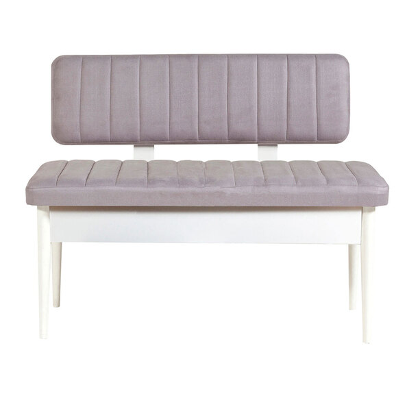Vina Velvet Dining Bench with White Wooden Frame in Soho