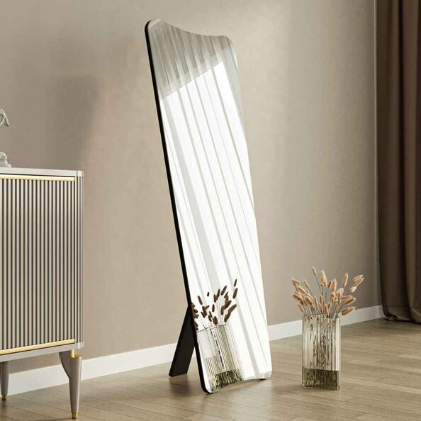 Vitros Wooden Full Length Cheval Mirror in Black