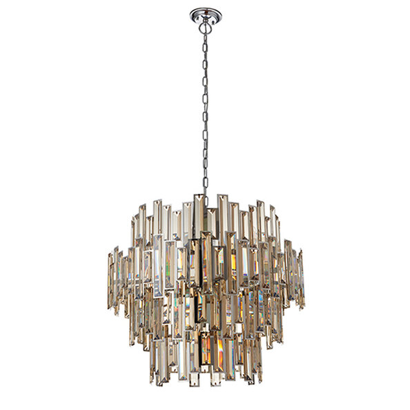 Viviana 15 Lights Crystal Pendant Light In Polished Chrome