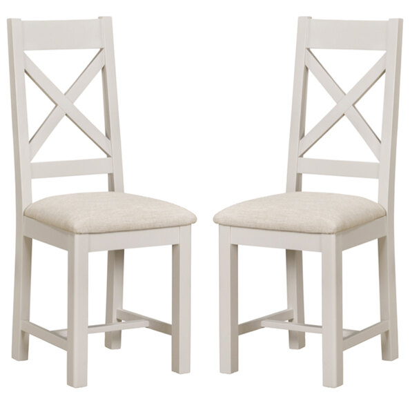Waldorf Oyster Grey Wooden Dining Chairs - Pair
