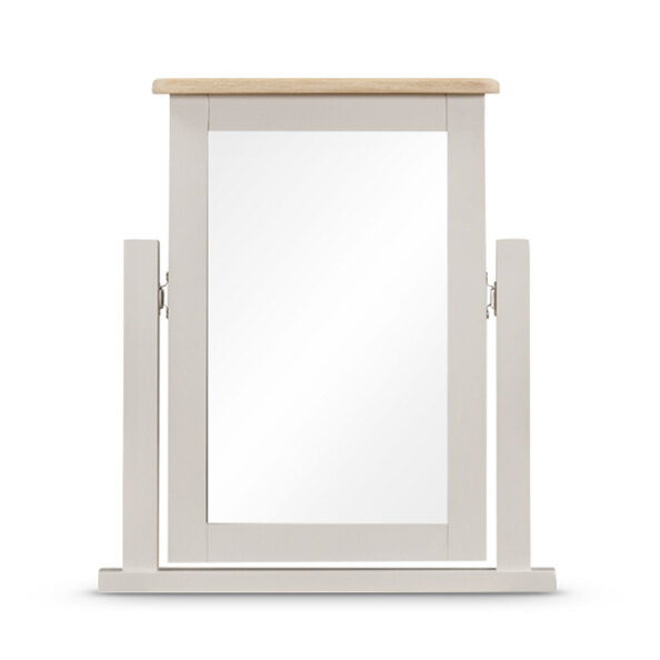 Waldorf Dressing Mirror With Oak And White Wooden Frame