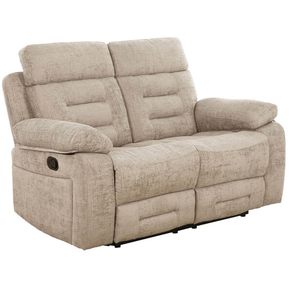 Waldorf Fabric Recliner 2 Seater Sofa In Latte