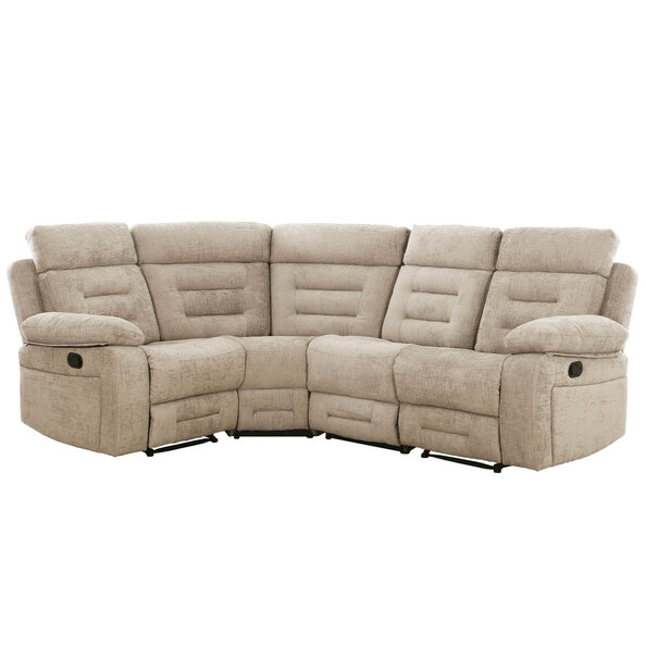 Waldorf Fabric Recliner Corner Sofa In Latte