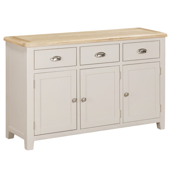 Waldorf Wooden Sideboard With 3 Doors 3 Drawers - Oyster Grey