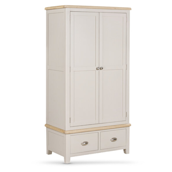 Waldorf Wooden Wardrobe With 2 Doors 2 Drawers In Oak And White