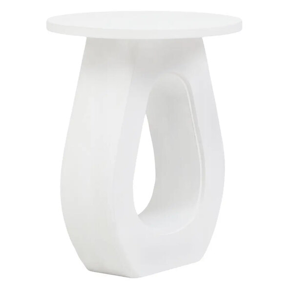 Walhalla Wooden Round End Table In White