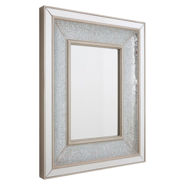 Wallisian Wall Bedroom Mirror In Antique Silver Wooden Frame