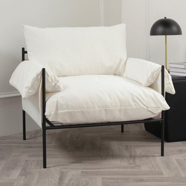 Waltham Fabric Bedroom Chair - White