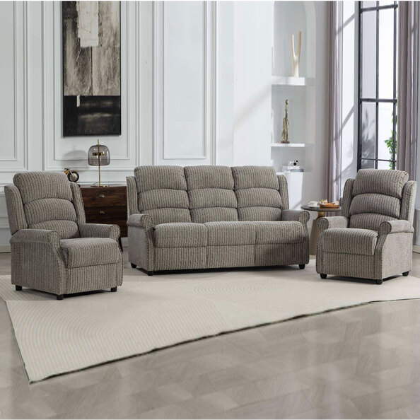 Warth Fabric 3+1+1 Seater Sofa Set in Latte
