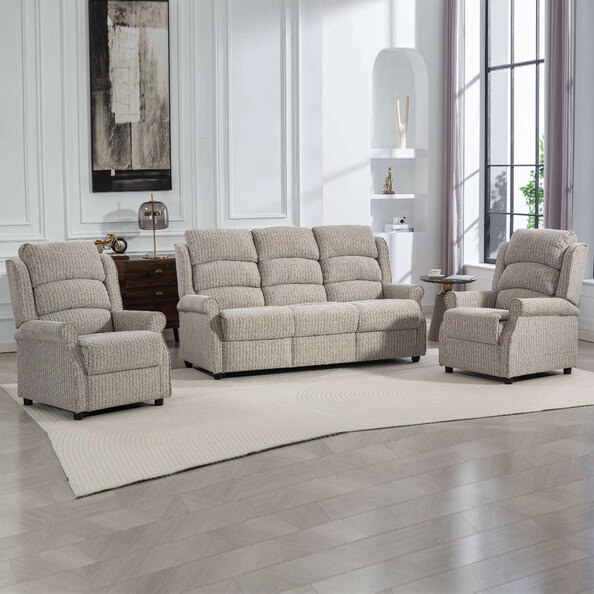 Warth Fabric 3+1+1 Seater Sofa Set in Natural