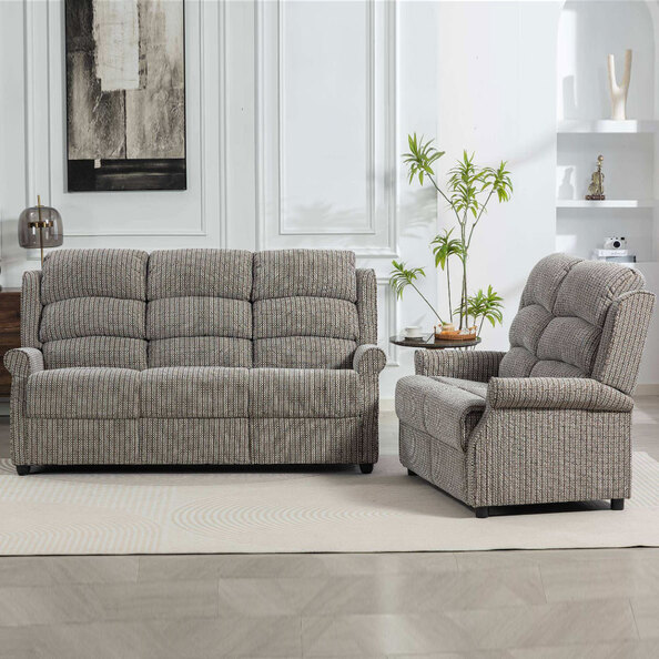 Warth Fabric 3+2 Seater Sofa Set in Latte