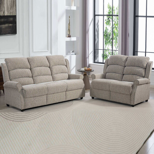 Warth Fabric 3+2 Seater Sofa Set in Natural