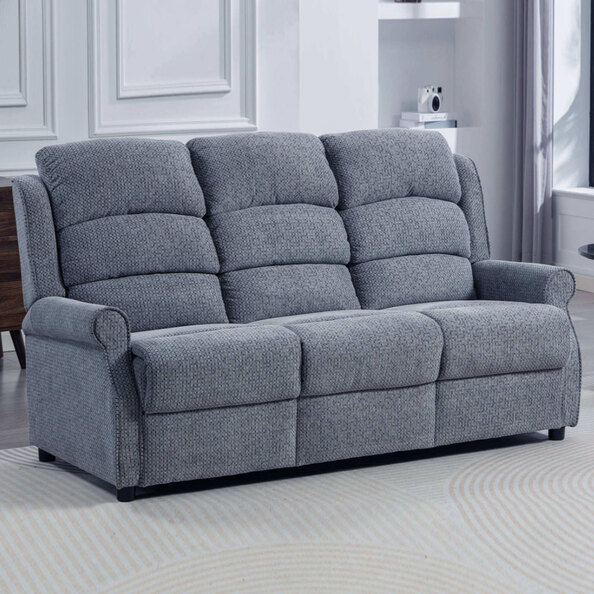 Warth Fabric 3 Seater Sofa in Steel Blue