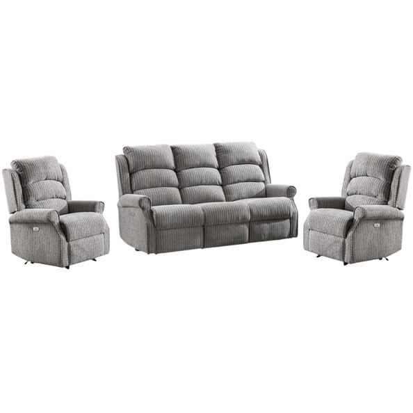 Warth Fabric Electric Recliner 3+1+1 Seater Sofa Set In Latte
