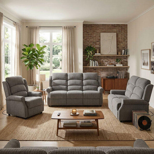 Warth Fabric Sofa Suite in Latte