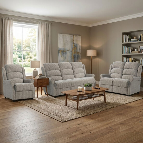 Warth Fabric Sofa Suite in Natural