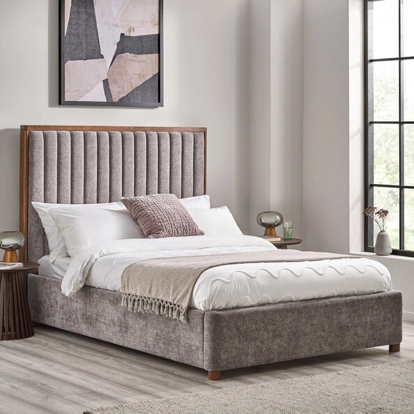 Warwick Fabric Double Bed in Grey