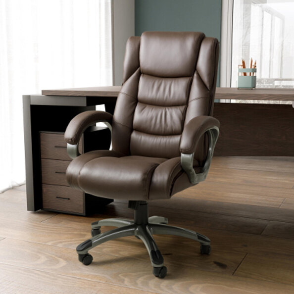 Waverly Executive Leather Home and Office Chair in Brown